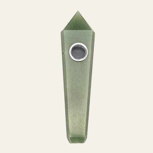 Natural Green Aventurine Point Crystal Pipe